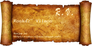 Roskó Vilmos névjegykártya