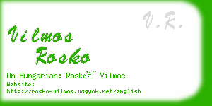 vilmos rosko business card